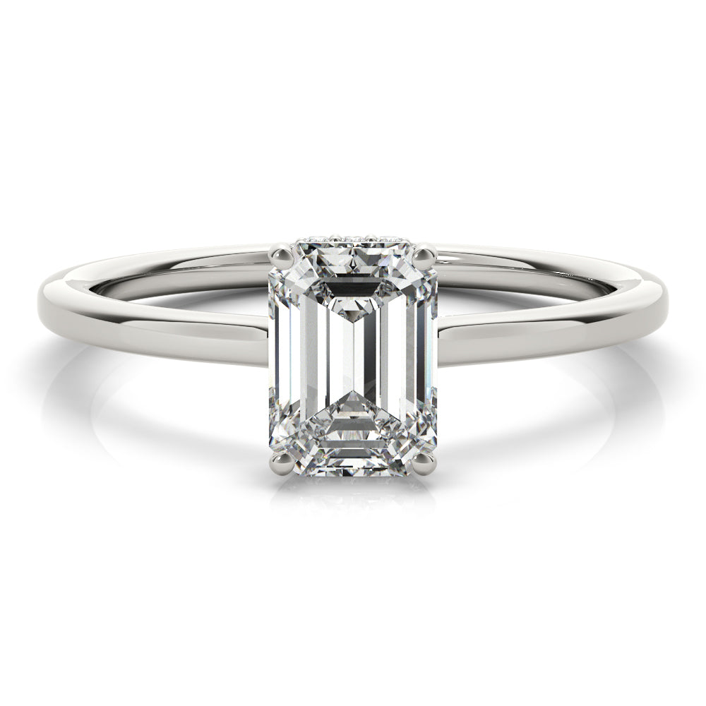 Aimee Emerald Diamond Solitaire Engagement Ring-VIRABYANI